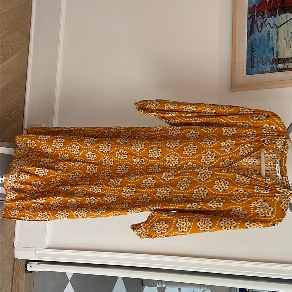 Zara Orange and White Floral Dress
